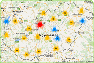 Zöld Óvodák Magyarországon - térkép